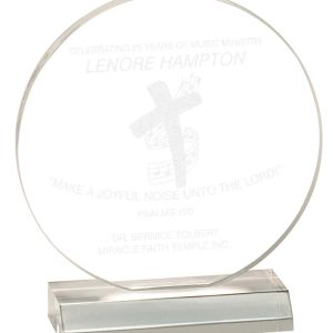 4 inch round clear acrylic award - ABS45