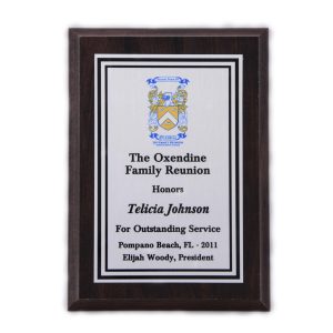 5'' x 7'' oak wood finished plaque - P57