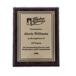 7'' x 9'' oak wood finished plaque - P79