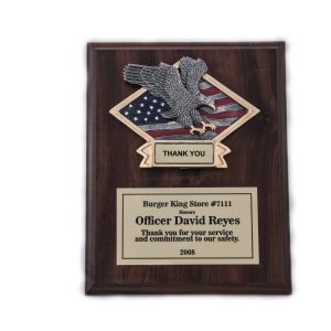 8'' x 10'' oak wood finished plaque with resin - 3-D 810 Series